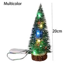 New 20/25/30/40cm Mini Christmas Tree DIY Handicraft LED Light Artificial Christmas Tree Party Decoration New Year Gift 0.6M black