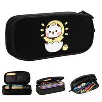 Fashion Cute Little Chicken Bubu Open Dudu Pencil Cases Panda Bear Pencilcases Pen Box Student Big Bag Office Gifts Stationery 21x10.5x5cm black