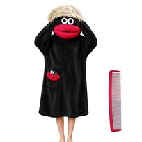 Children's Funny Big Mouth Pajamas with Comb, Jumpsuit Loungewear for Boys and Girls 100 black