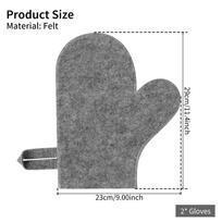 2Pcs Body Lotion Glove Felt Sauna Mitt Heat Resistant Sauna Glove with Hanging Loop Exfoliating Bath Glove for Shower Bath Spa