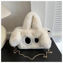 1Pc Plush Women's Bag, Cute Big-eyed Dog Chain Bag, New Spring Tote Bag, Big-eyed Plush-eyed Plush Bag, Single-shoulder Crossbody Bag