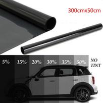 300cmx50cm juodos automobilio langų folijos atspalvio tamsinimo plėvelės ritininis automobilio namų lango stiklas vasarinis saulės UV apsaugos lipdukas 50 Percent Clear black