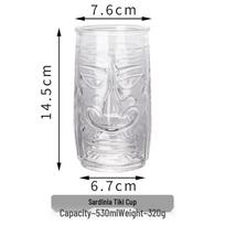 Kūrybingas Tiki vaiduoklio veido kokteilių stiklas, sulčių puodelis, kokteilių puodelis, Zombie stabas dizainas 420ml-600ml white