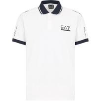Emporio Armani Skaitmeninio raidžių spaudinio polo marškinėliai Vyriški viršutiniai drabužiai Balti 3DPF20-PJ03Z-1100 M white