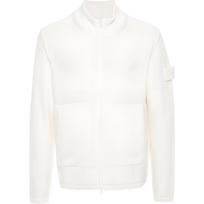 Stone Island Plain Stand Collar Fitted Zip Long Sleeve Jacket Men jackets White 8015541FA-V0099 XL white