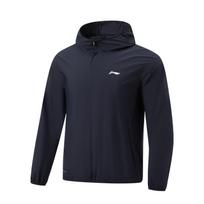 Li-Ning Fitness Series Windproof Water-Repellent Quick-Dry Cool Hooded Sun Protection Jacket Men jackets AFDW475-10 4XL black