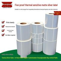 Chuangbaoda Matte Silver Thermal PET Adhesive Label Paper 30x20mm 2000 sheets gray