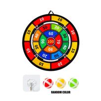 Children's double-sided dartboard featuring sticky balls and darts indoor/outdoor sports fun party game toys yellow