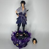 Anime Naruto Figurs Uchiha Sasuke Statue GK Figures Model Decor Toys PVC Desk Ornament Doll Beautiful Gifts Beautiful Design gray