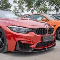 BMW M3/M4 F80/F82 Priekinis lūpų spoileris - Blizgus juodas anglies pluošto tekstūros, MP/CS stiliaus sportiškas kėbulo komplektas CS Style Split Front Lip Carbon