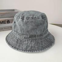 Korean Big Head Washed Denim Bucket Hats Men Cotton Sun Hat Plus Size 64cm Oversize Bob Panama Unisex Big Size Fisherman Cap XXL 62-64cm gray