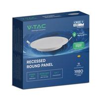 Montuojamas šviestuvas panelė V-TAC 61018RD, įleidžiama, LED, 18 W, 3000/4000/6000 K, 1980 lm, apval