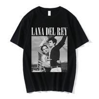 Hot Sale 90s Singer Lana Del Rey Ldr Sailing Graphic T-Shirt Unisex Harajuku Men's Vintage Short Sleeve T-Shirt Oversized T-Shir XXXXXL juoda