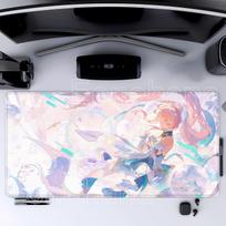 Aemeath Wuthering Waves Mousepad Gaming offices keyboard Mouse Pad Anime Nonslip Rubber HD Printing xmm overlock Desk Mat LockEdge 300x800x2mm gray