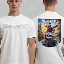 Megadeth Let There Be Shred Graphic Tee Featuring Crossed Guitar Vic Rattlehead Thrash Metal Streetwear Casual Unisex Top M gray