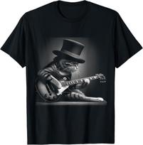 Cat Playing Guitar - Funny Rock Music Guitar Cat T-Shirt S black