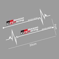 2 vnt. PVC automobilio šoninio lango lipdukai Toyota GR Gazoo Racing CAMRY Prado YARIS CHR RAV4 - Kėbulo lipdukai Vinilinės plėvelės priedai XO8 white