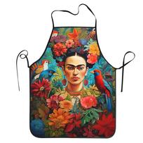 F-Frida K-Kahlo Meninis Prijuostė Unisex Spausdinta Sodo Prijuostė Poliesterio Dažymo Prijuostė 38x47cm blue
