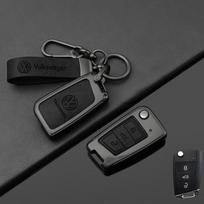 Automobilio nuotolinio valdymo pultelio dėklas apsauginis apvalkalas VW Volkswagen Golf 7 MK7 Tiguan MK2 T-roc T-cross automobiliui, raktų pakabuko aksesuarai black