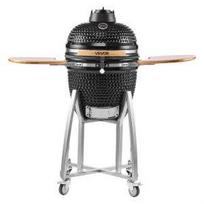 VEVOR Charcoal Smoker and Grill, 450mm Kamado Charcoal BBQ Smoker, Movable Ceramic Barbecue Grill with 4 Wheels (2 Lockable), Built-in Thermometer 115 x 69 x 112 cm