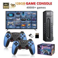X2 Retro žaidimų konsolė su 128GB 70000/30000+ žaidimų, belaidžiu valdymu, TV, delninė vaizdo žaidimų konsolė PS1/N64/GBA, Kalėdinė dovana gray