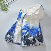 Spring Boys' Jackets, Children's Hanging Dyed Jackets, Big Children's Spring and Autumn Tops, Baby Zipper Shirts 170