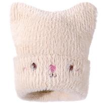 Nauja miela KATĖS AUSŲ kepurė iš dirbtinio kailio, žieminės kepurės moterims, madinga lauko dandy megzta kepurė, šilta kepurė mergaitei, dovanos 54cm-58cm balta
