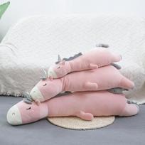 Apkabinimo pagalvė Rožinis vienaragis Pliušinis žaislas Milžiniškas minkštas žaislas Ilga pagalvė Miegantis vienaragis Mėlynas raminantis lėlė Idealiai tinka vaikams Mergaičių dovanoms 70cm gray