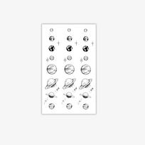 Solar System Planet Tattoo Sticker Waterproof And Long-Lasting Women'S Big Arm High-End Simulation Tattoo 9*15 white