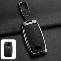 Zinc Alloy Leather for Toyota Yaris Ativ Raize Veloz Avanza Rush Perodua Daihatsu Malaysia Remote Key Case Cover Accessories gray