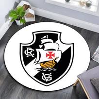 CR Vasco da Gama Printed Round Rug, Non Slip Washable Circular Carpet For Living Room Bedroom Playroom, Sports Fan Decor, Holiday Birthday Gift 80cmx80cm gray