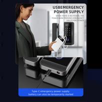 Smart Lock WIFI Fingerprint Push Pull Keyless Entry Door Locks for Glass Metal Wood Door TY APP Remote Control Multi Language gray