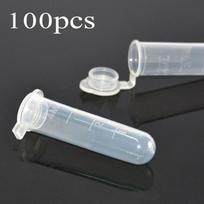 Plastic Test Tubes 5ml Centrifuge Tubes Round Bottom 100pcs gray