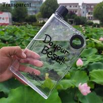Portable Transparent Sports Drink Bottle Juice Cup Flat Water Bottle Plastic <0.25L pilka