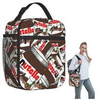 Jar Of Nutella Chocolate Insulated Lunch Bag for Women Children Portable Food Boxes Thermal Lunch Box Tote One Size black