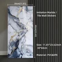 Auksuota Marmurinė Vandeniui Atspari Lipni Sienų Plytelės Lipdukas Svetainės Dekoravimui 30x60 cm black