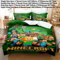 Antklodės 3D Minecraft užvalkalas Lovos patalynės komplektas Pagalvės užvalkalas Animacinis spaudinys Dvigulis Viengulis 240*220cm
