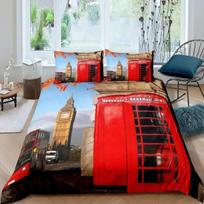 London Telephone Booth The Big Ben Comfortable Duvet Quilt Cover Pillowcase Bedding Set Children Bedroom Decoration Home Textile 70x133cm red