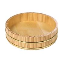 Creative Rice Sushi Bowl Bucket Tub Rustic Exquisite Wood Box Multi-Function Reusable Round Tray Snack Fruit Candies Quality beige