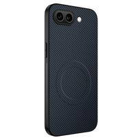 For Google Pixel 10a Magnetic Case PU Striped Leather Silicone Back Cover For Google Pixel 10a Matte Shell Shockproof Bumper Google Pixel 10a mėlyna