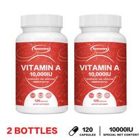 Vitamin A capsules, 10,000 IU per serving, immune system multivitamin, dietary supplement, suitable for adults. 120*2