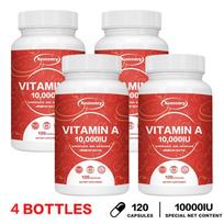 Vitamin A capsules, 10,000 IU per serving, immune system multivitamin, dietary supplement, suitable for adults. 120*4