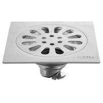 SUS304 Stainless Steel Durable Floor Drain for Kitchen Bathroom Universal Square Floor Waste (Silver,Stainless Steel) sidabras