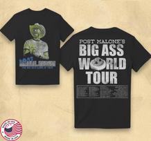 Post Malone – Big Ass World Event Official Limited Edition Merch Tee Unisex T-Shirt XXXL gray