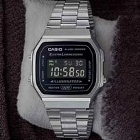 CASIO Vintage A168WGG-1B Pilkas Nerūdijančio Plieno Skaitmeninis Laikrodis / Skaitmeninis Laikrodis, Autentiškas Casio gray