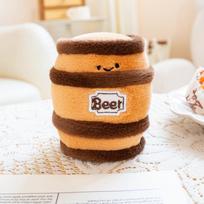 Kūrybiškas alaus bokalo pliušinis žaislas - Juokinga alaus butelio pagalvė namų dekoravimui arba vakarėlio nuotraukų rekvizitas 12cm orange