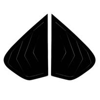 Rear Window Louver Shutter Spoiler For BMW X6 E71 E72 2008 2009 2010-2014 Triangle Louver Shark Gill Shaped Rear Window Air Vent black