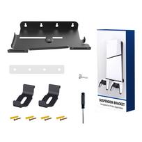 Wall Mount Bracket Console Stand with 2 Controller Mounts Wall Hanging Stand for PS5 Slim Digital Edition and Disc Edition black