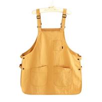 New Japanese Style Catering Workwear Apron Waterproof Household Working Overalls Stain Resistant Work Clothes for Cafe Barber geltona