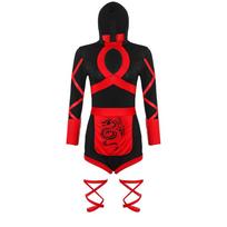 Eye-catching Women Ninja Cosplay Jumpsuit For Halloween And Costume Gatherings L black